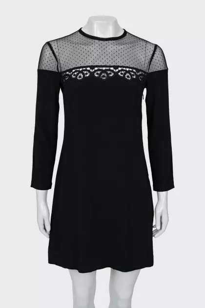A-line dress with mesh