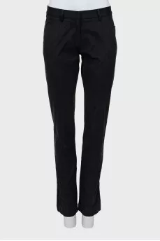 Straight trousers with raised seams