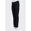 Straight trousers with raised seams