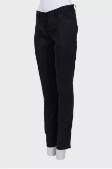 Straight trousers with raised seams