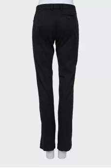 Straight trousers with raised seams