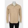 Men's beige shirt with pockets
