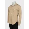 Men's beige shirt with pockets