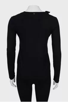 Black blouse with frills