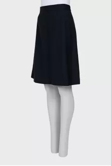 Wool blue A-line skirt