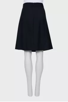 Wool blue A-line skirt