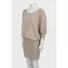 Gray mini dress with 3/4 sleeves