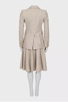 Beige suit jacket and skirt