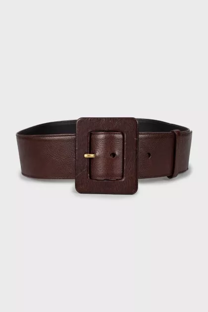 Wide leather belt