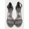 Silver high heel sandals
