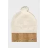 Two-tone hat with pompom