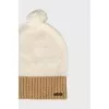 Two-tone hat with pompom