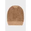 Brown knitted hat with tag