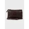Brown embossed crossbody bag