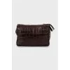 Brown embossed crossbody bag