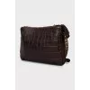 Brown embossed crossbody bag