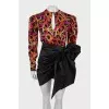 Silk dress decorated with a bow