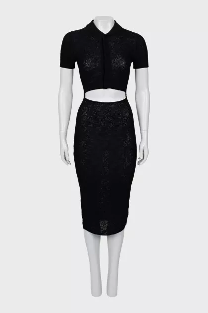 Black dress with cut out waist