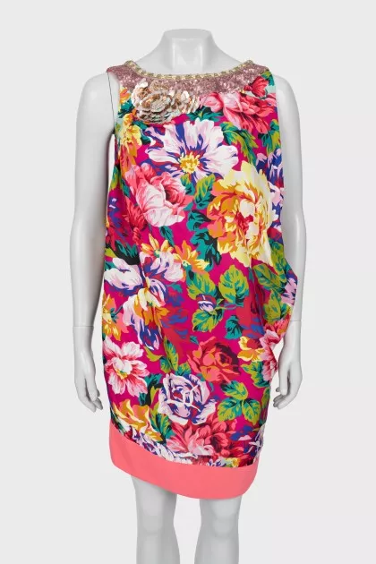 Silk sundress in floral print