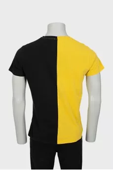 Men's two-tone T-shirt with signature print