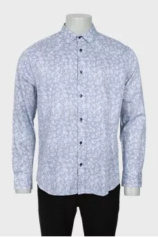 Men's two-tone printed shirt