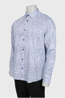 Men's two-tone printed shirt