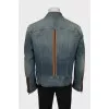 Men's denim jacket with leather inserts
