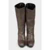 Brown high heel boots
