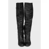 Mid-heel leather boots