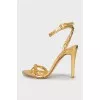 Gold leather sandals