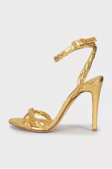 Gold leather sandals