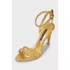 Gold leather sandals
