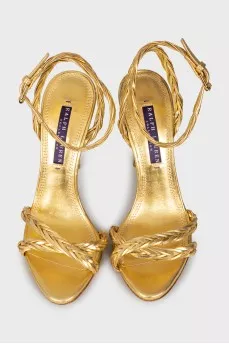 Gold leather sandals