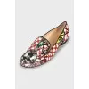 Loafers with studded print