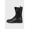 Leather boots with Velcro