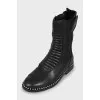 Leather boots with Velcro