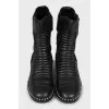 Leather boots with Velcro