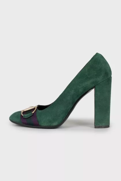 Green Square Toe Shoes