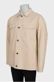 Men's beige jacket with pockets