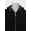 Men's sheepskin coat with hood