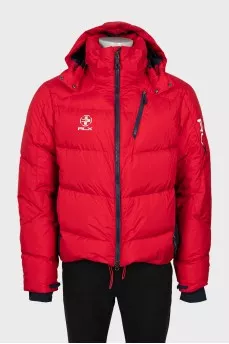 Men's down jacket with removable hood