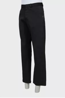 Men's black straight-fit trousers