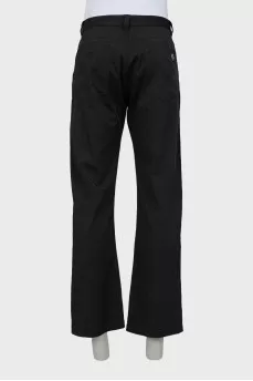Men's black straight-fit trousers