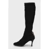Textile stiletto boots