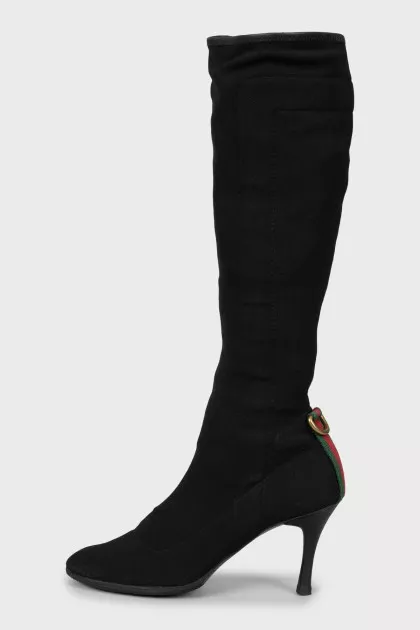 Textile stiletto boots