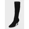 Textile stiletto boots