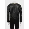 Leather jacket with buttons