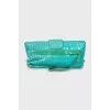 Mixed color leather clutch