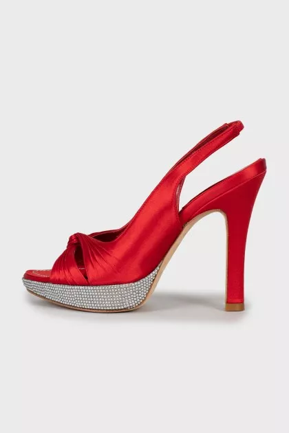 Red textile sandals
