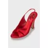 Red textile sandals
